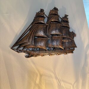 Vintage Ship Wall Decor in Bronze Finish